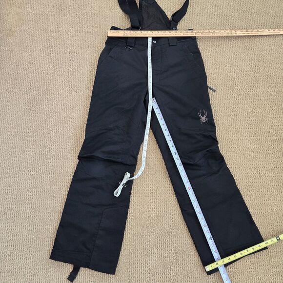 Spyder Ski Snow Pants Mens S Black Dermizax Thinsulate Insulated Zip off Straps - Picture 10 of 16